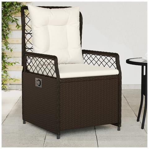 Sedie Da Giardino Reclinabili 2 Pz Marrone In Polyrattan - Foto 1