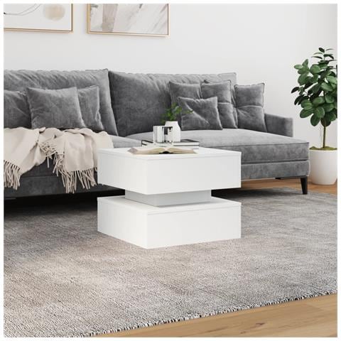 Tavolino Da Salotto Con Luci Led Bianco 50x50x40 Cm - Foto 3