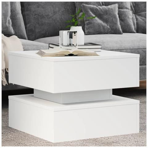 Tavolino Da Salotto Con Luci Led Bianco 50x50x40 Cm - Foto 1