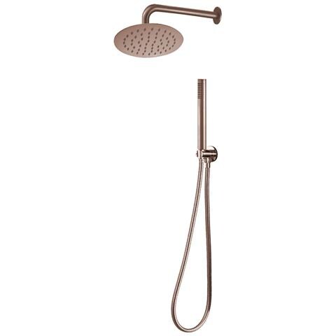 Set Per Doccia Soffione Tondo In Acciaio Inox 250 Millimetri *** Finitura- : Oro Rosa - Foto 1