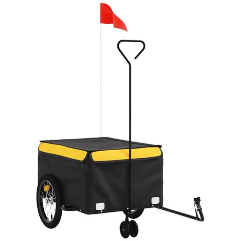 Rimorchio Da Bici Nero E Giallo 45 Kg In Ferro - Foto 2