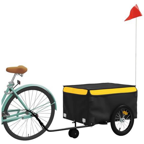 Rimorchio Da Bici Nero E Giallo 45 Kg In Ferro - Foto 3