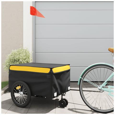 Rimorchio Da Bici Nero E Giallo 45 Kg In Ferro - Foto 1