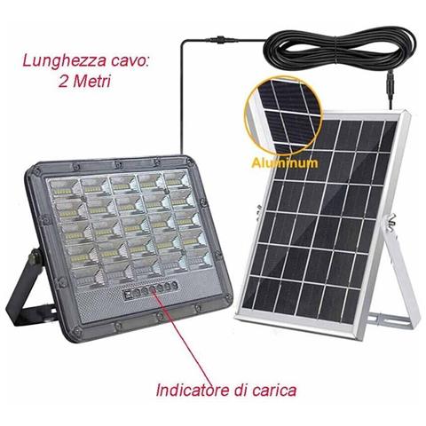50 W Faro Led Pannello Solare Ricaricabile Illuminatore Luce Bianca Telecomando - Foto 2