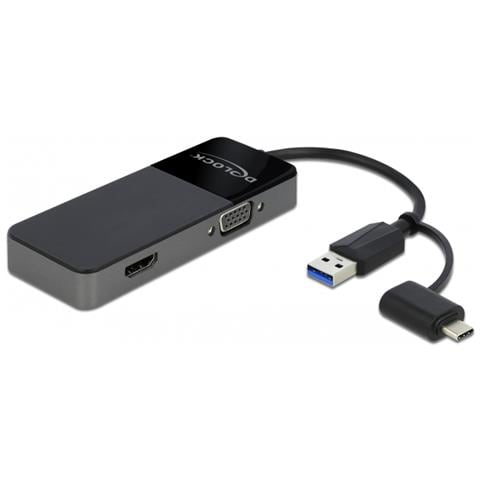 64085 Docking Station per Laptop Interfaccia USB 3.2 Gen 1 (3.1 Gen 1) Type-A Colore Nero - Foto 1