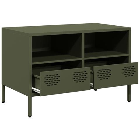 Mobile Tv Verde Oliva 68x39x43,5cm In Acciaio Laminato A Freddo - Foto 10