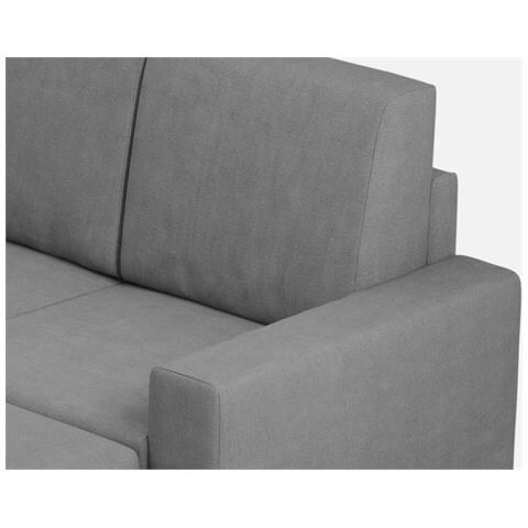 Divano Sakar 2 Posti (due Sedute Da 60cm) + Pouf Misure Esterne L. 148 P. 155 Colore Grigio - Foto 2