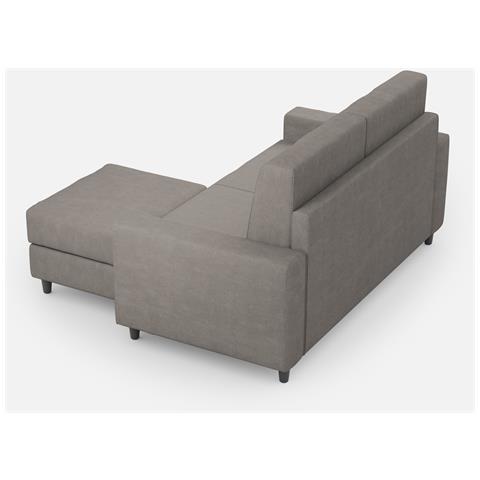 Divano Sakar 2 Posti (due Sedute Da 60cm) + Pouf Misure Esterne L. 148 P. 155 Colore Grigio - Foto 5