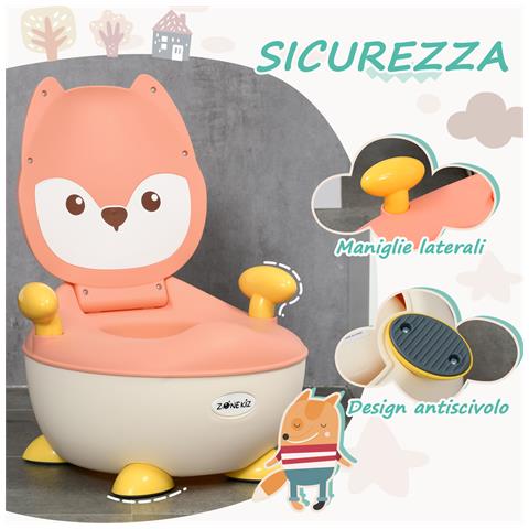 Vasino per Bambini con Schienale, Vaschetta Rimovibile e Braccioli, Età 6 Mesi-3 Anni, Rosa - Foto 6