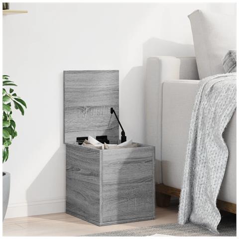 Contenitore Portaoggetti Grigio Sonoma 30x35x35 Cm Truciolato - Foto 3