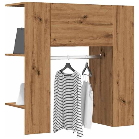 Scaffale Ingresso Rovere 97,5x37x99 Cm Legno Multistrato - Foto 1
