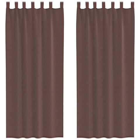 Tende In Voile Con Linguetta 2 Pz Marrone - Foto 1