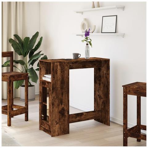 Tavolo Bar Con Rastrelliera Rovere 101x40x103,5 Cm Multistrato - Foto 3