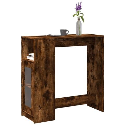 Tavolo Bar Con Rastrelliera Rovere 101x40x103,5 Cm Multistrato - Foto 1