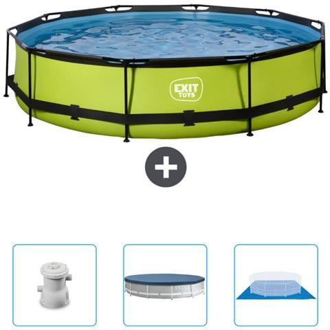Piscina Fuori Terra - In Giro - 360x360x76 Cm - Groen - Include Accessori Coordinati Cb88 - Foto 1