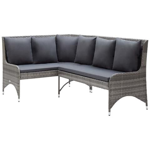 Lusso Casadino -  Divani Angolari Da Giardino 2 Pz In Polyrattan Grigio - Foto 2