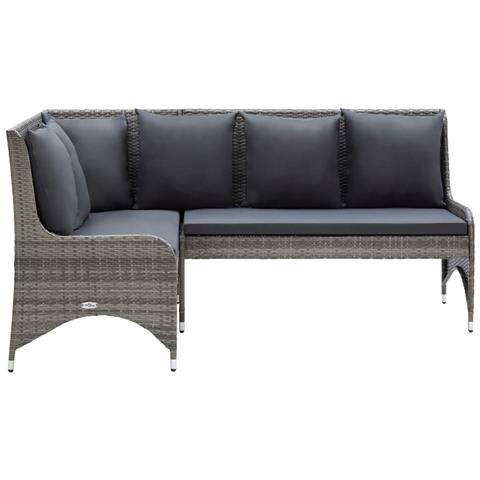 Lusso Casadino -  Divani Angolari Da Giardino 2 Pz In Polyrattan Grigio - Foto 1
