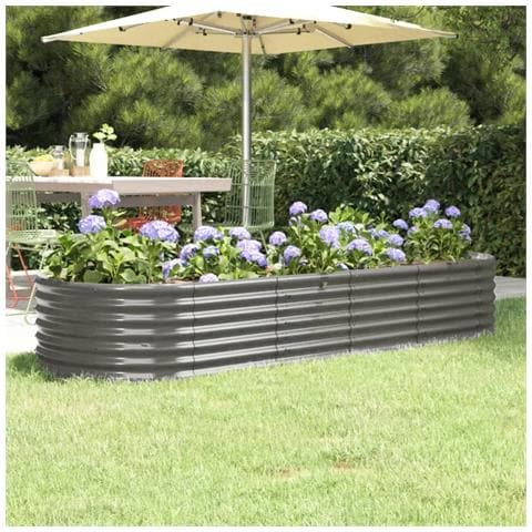 Letto Giardino Acciaio Verniciato A Polvere 224x80x36 Cm Grigio - Foto 6