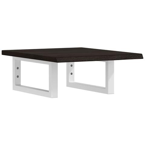 Ripiano A Parete Per Lavabo In Acciaio E Massello Di Rovere - Foto 1