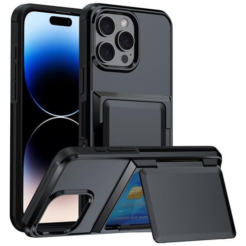 Custodia Protettiva Con Porta Carte Per Iphone - Nero   Iphone 11 - Foto 3