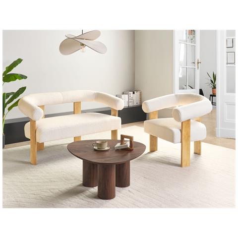 Set Da Salotto Ilbro Bouclé Bianco Sporco /marrone Chiaro - Foto 1