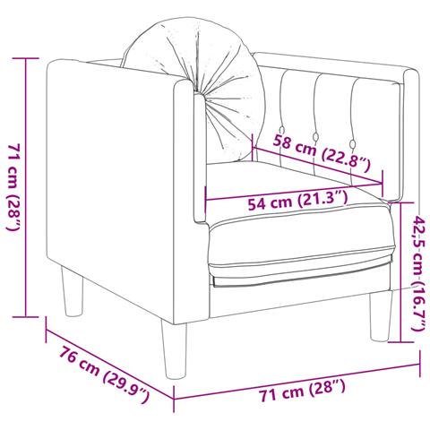 Set di Divani 3 pz con Cuscini Marrone in Velluto - Foto 9