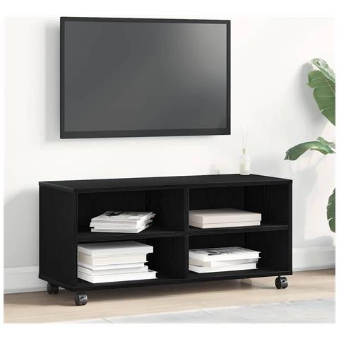 Mobile TV  Nero 90x35x35 cm in legno ingegnerizzato - Foto 2