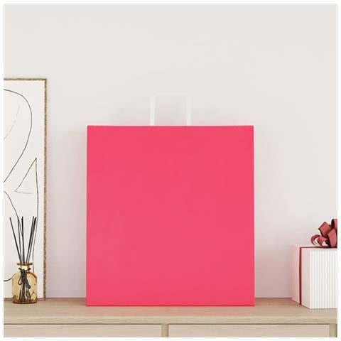 Sacchetti di Carta 50 pz con Manici Rosa 45x17x48 cm - Foto 2