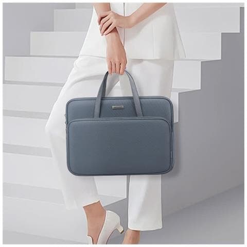 Elegante Borsa Per Laptop In Poliestere Grigio Scuro - Resistente All'acqua, Leggera E Antiurto S - Foto 2
