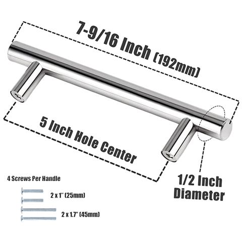 Maniglia Per Mobili Maniglie Argento Lucido 20 Pz 9,2 Cm - Foto 2