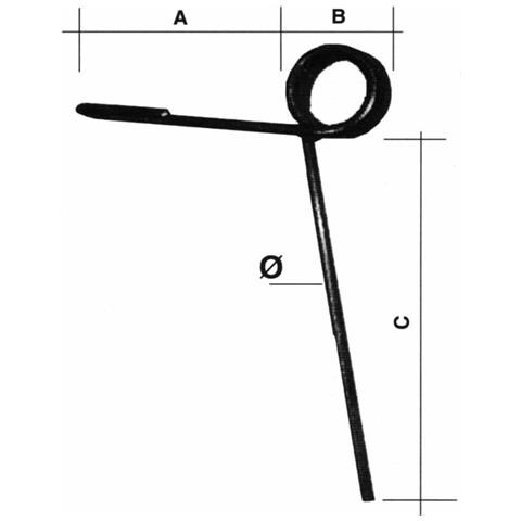 Dente Per Erpice Strigliatore Anteriore Lungo 220mm Ø 8mm - Foto 3