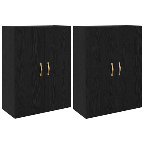 Armadi da Muro 2 pcs Rovere nero 69.5 x 34 x 90 cm - Foto 1