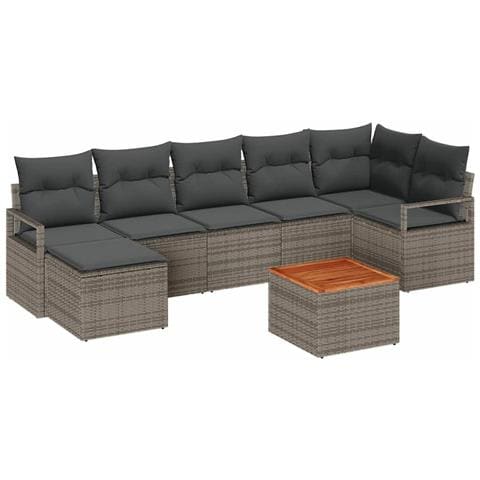 Set Divano da Giardino 8 pcs Grigio - Foto 1