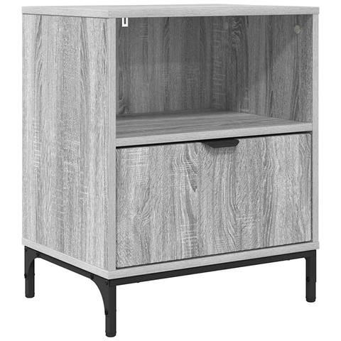 Comodino Grigio sonoma 49 x 36 x 61 cm Legno multistrato - Foto 1