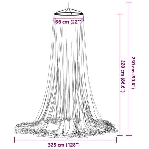 Zanzariera per Letto 220 Rete Bianca 56x56x220 cm - Foto 7