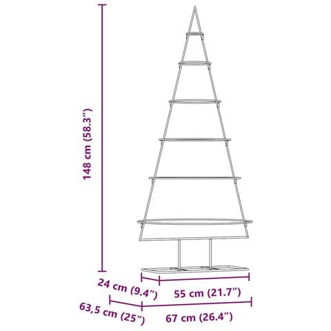 Albero di Natale in metallo con supporto Oro 150 cm - Foto 9