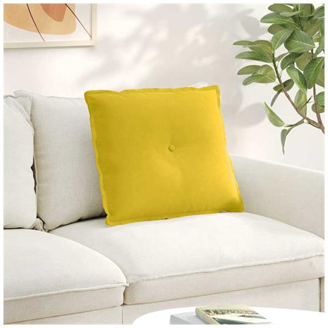 Cuscino per Schiena Giallo 60 x 50 cm Tessuto in Cords - Foto 2