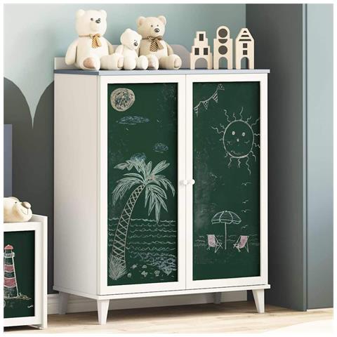 Armadio Lavagna con porta Grigio e bianco Legno multistrato - Foto 10