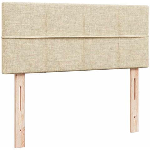 Struttura Letto Pouf con Materasso Crema 120x200 cm in Tessuto - Foto 9