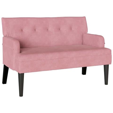 Panca Chesterfield Rosa 112 x 65.5 x 75 cm Velluto - Foto 1