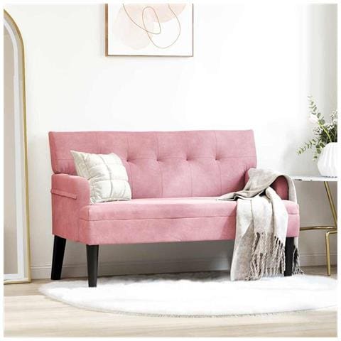 Panca Chesterfield Rosa 112 x 65.5 x 75 cm Velluto - Foto 2