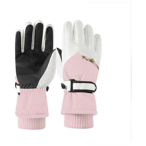 Guanti Da Sci Touchscreen - Guanti Invernali Impermeabili E Isolati Per Ciclismo E Sport Sulla Neve Pink - Foto 1