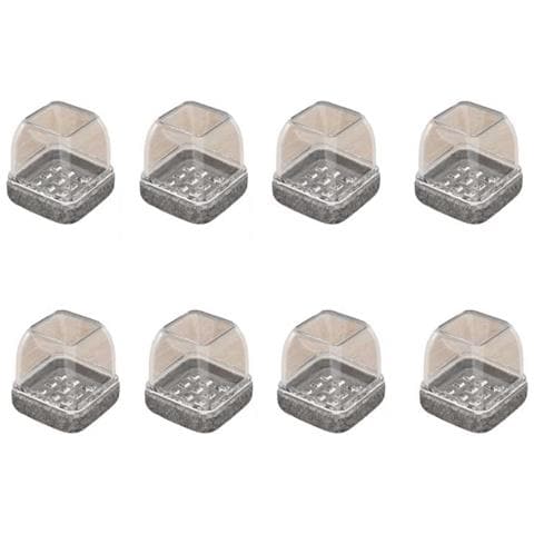 Copri Gambe Sedia Quadrati Trasparenti - 1 Pollice, Fondo Grigio - Set Da 8 Pezzi - Foto 1