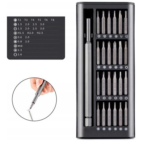 Set Di Cacciaviti Di Precisione 25 In 1 - Acciaio Cr-v, Magnetico | 24 Punte, Manico Ergonomico | Riparazioni Elettroniche E Domestiche - Foto 7