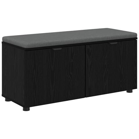 Panca per ingresso con cuscino Rovere Nero 100 x 38 x 46 cm - Foto 1