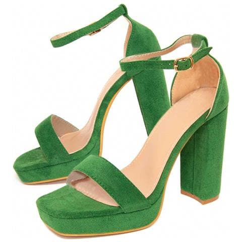 Sandalo Con Tacco Altsan Verde Verde Materiale Sintetico - Foto 1