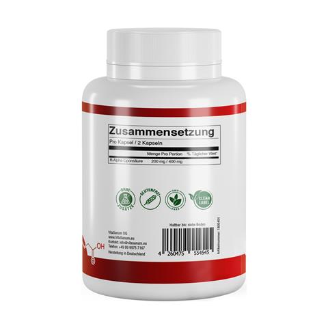 R-ALA Acido R-Alfa Lipoico 400 mg 60 Capsule Integratore alimentare - Foto 1