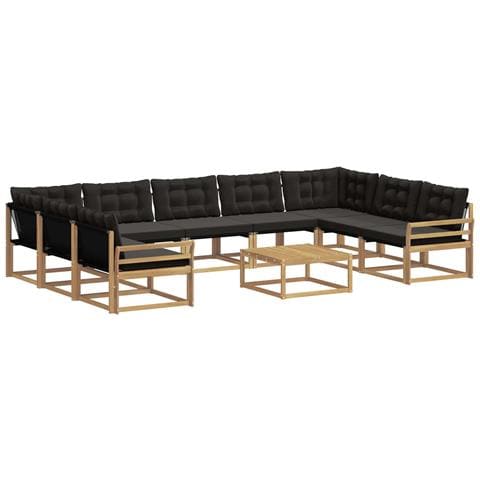 Set di divani da esterno con cuscino 10 pcs Bianco e Nero - Foto 1