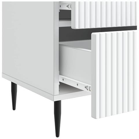 Armadio da Notte con cassetto 2 pcs Bianco 43 x 34,5 x 47,5 cm - Foto 9