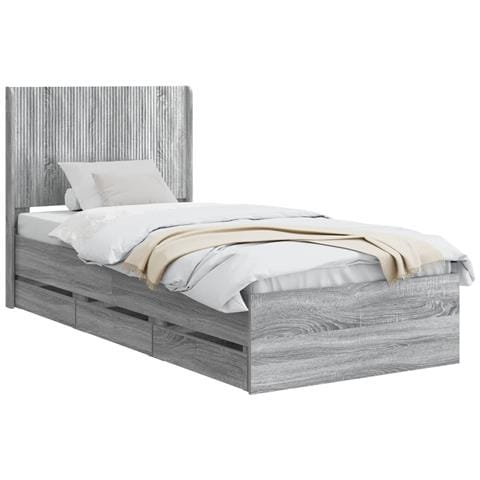 Struttura del letto con stoccaggio e testata Grigio Sonoma - Foto 1